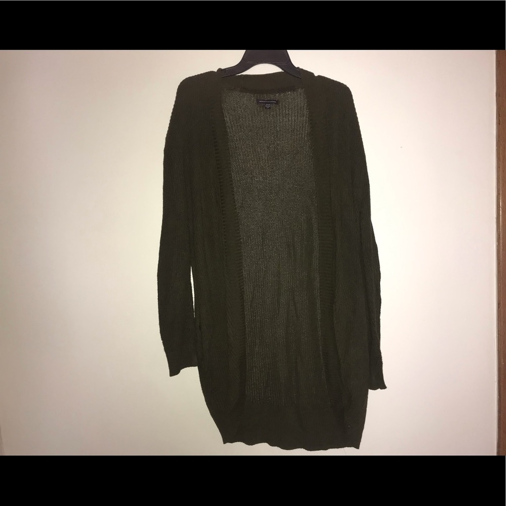 olive green cardigan